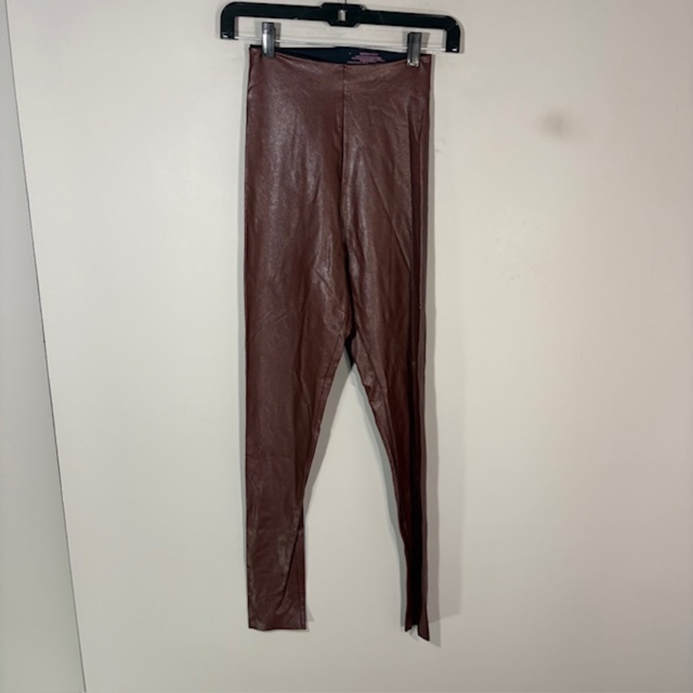 Commando Pants Womens S Brown Faux Leather Jegging Pull On Stretch Slim